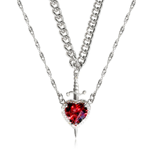 Heart & Dagger Necklace Set